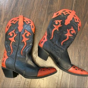Reba Collins Cowboy Boots black & red